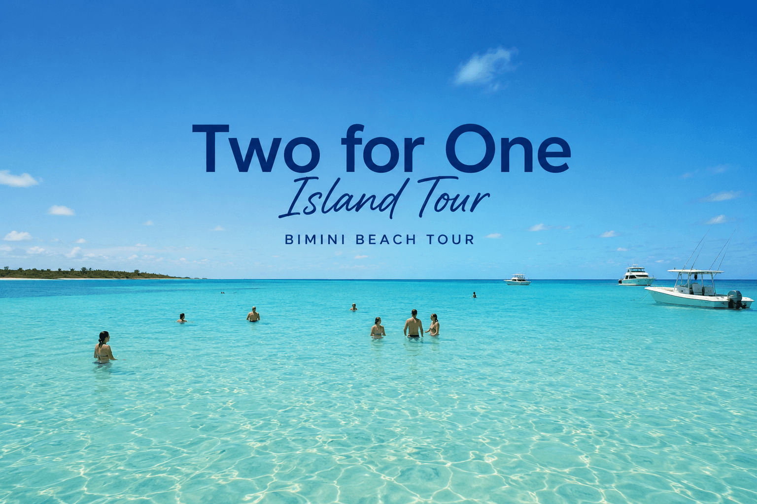 Guests enjoying a North and South Bimini island tour on the water